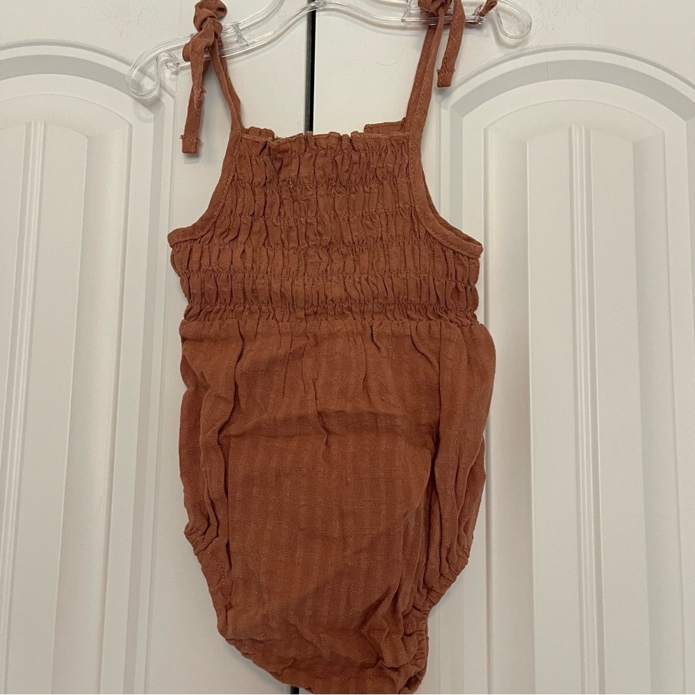 Rylee + Cru Terracotta Baby Romper - Picture 3 of 4